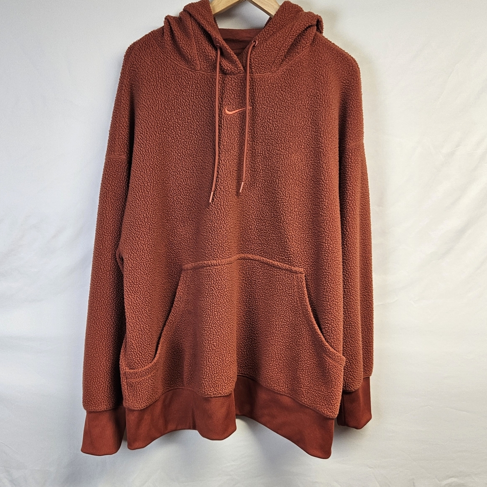 Nike Orange Cozy Plush Sweater with Hood
